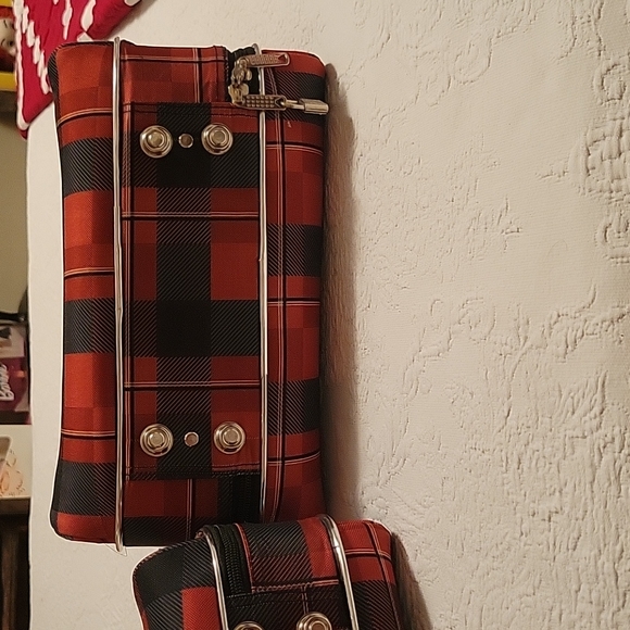 Dejuno Plaid overnight cosmetic cases, set of 2 - Picture 8 of 10